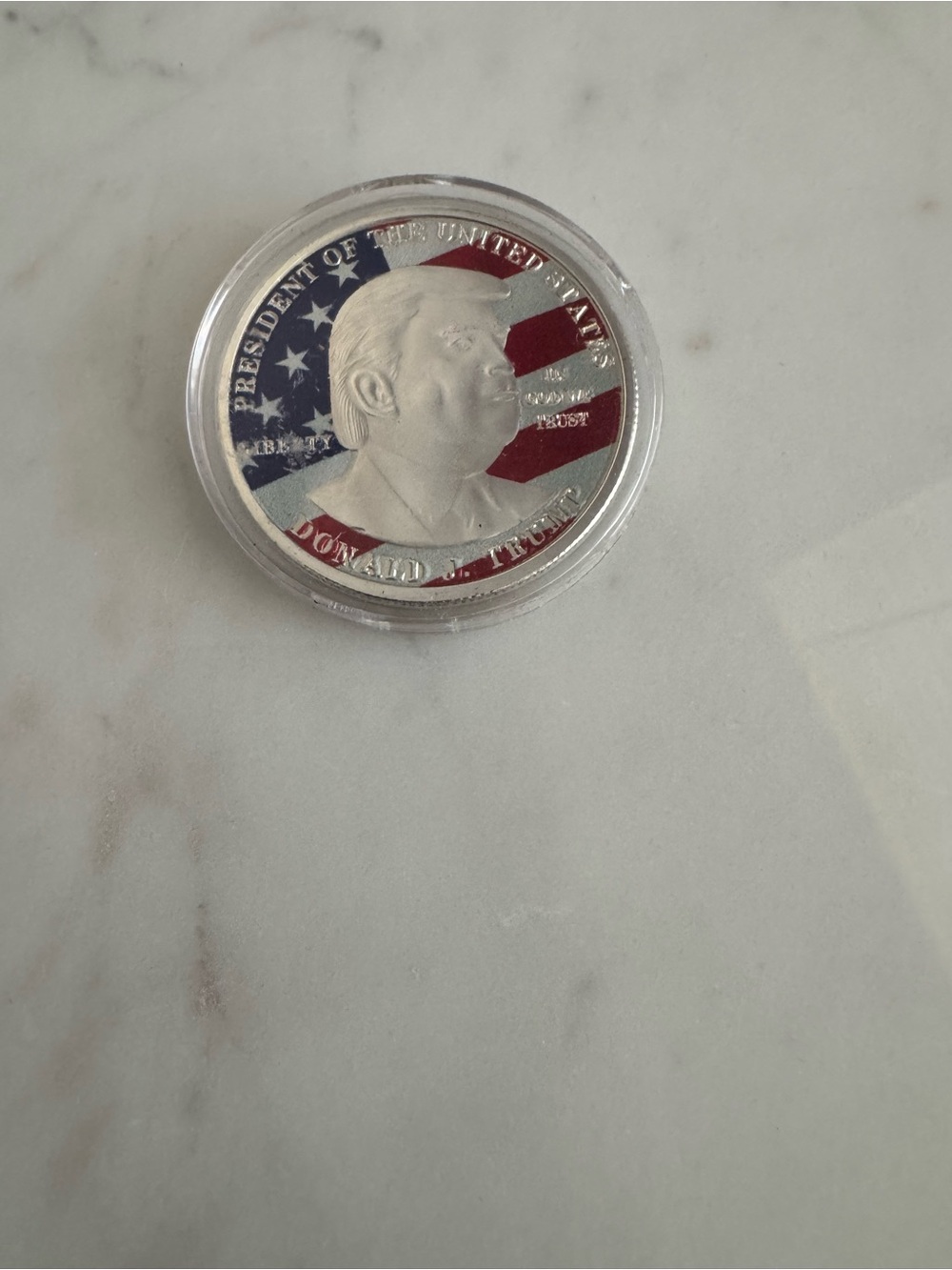 Donald J. Trump Commemorative Coin American Flag Design Collectible US Politics